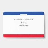 Badge Identification de la sécurité des enfants Numéro d (Arrière)