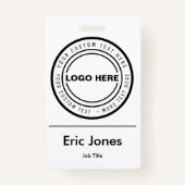 Badge Identification de l'employé du LOGO d'entreprise p (Devant)