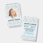 Badge Identification de l'enfant Chat Mignon Enfants Pho (Avant & arrière)