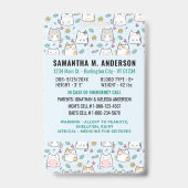 Badge Identification de l'enfant Cute Chat Enfants Photo (Dos)