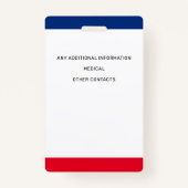 Badge Identification de l'enfant - ID photo moderne pers (Dos)