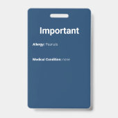 Badge Identification de l'enfant photo bleu marine (Arrière)