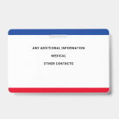 Badge Identification de l'enfant - Photo personnalisée - (Back)