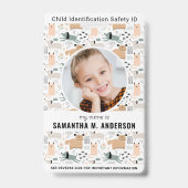 Badge Identification de l'enfant Sécurité Chien Motif En (Face)