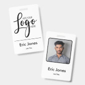 Badge Identification de l'ID d'employé du LOGO d'entrepr (Front & Back)