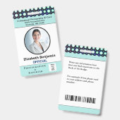 Badge Identification de l'ID du compte photo de la press (Avant & arrière)