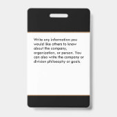 Badge Identification de l'ID logo du code barre de l'emp (Arrière)