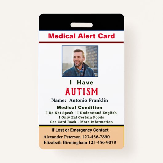 Badge Identification de l'ID personnalisé Nom photo enfa (Devant)