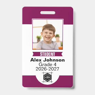 Badge Identification de photo personnalisée pour les élè