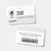 Badge Identification de sécurité moderne pour employés a (Avant & arrière)