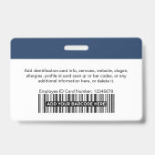 Badge Identification de sécurité personnalisée pour empl (Arrière)