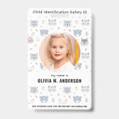 Badge Identification des enfants Animaux mignons d'urgen (Front)