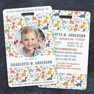 Badge Identification des enfants - Photo d'urgence Ident