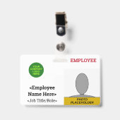 Badge Identification des membres du personnel humble et  (Front with Clip)