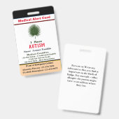 Badge Identification d'ID personnalisée Nom de l'enfant  (Front & Back)