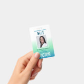 Badge Identification du médecin Blue Green Nom et ID pho (Manuel / portable)
