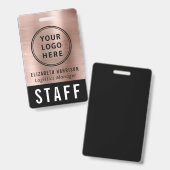 Badge Identification du personnel de l'événement Logo Ro (Avant & arrière)