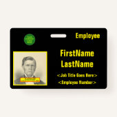 Badge Identification du personnel qui s'attaque aux yeux (Dos)