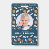 Badge Identification d'urgence pour enfants avec photo p (Avant)