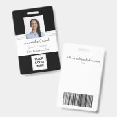 Badge Identification moderne du travail des employés pro (Avant & arrière)