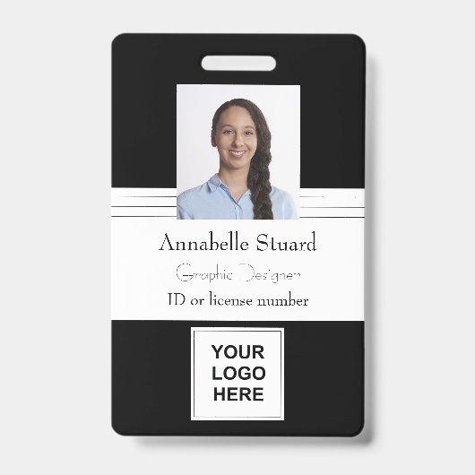 Badge Identification moderne du travail des employés pro (Avant)