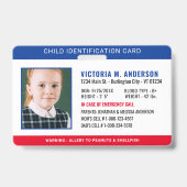 Badge Identification par photo Sécurité d'urgence Enfant (Avant)