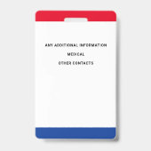 Badge Identification personnalisée de l'enfant avec phot (Arrière)