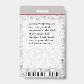 Badge Identification personnalisée de l'ID du collaborat (Back)