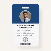 Badge Identification personnalisée professionnelle des e (Devant)