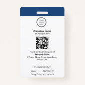 Badge Identification personnalisée professionnelle des e (Dos)