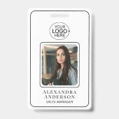 Badge Identification photo avec logo noir et blanc simpl (Avant)