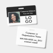 Badge Identification photo avec logo personnalisé (Avant & arrière)