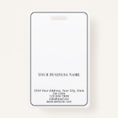 Badge Identification photo simple en noir et blanc (Dos)