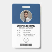 Badge Identification Professionnelle Personnalisable des (Avant)