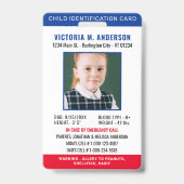 Badge Identification Simple par Photo d'Urgence pour Enf (Avant)