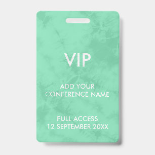 Badge Identité de festival VIP Tie Dye Vert Menthe