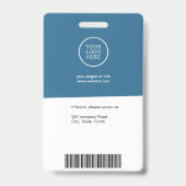 Badge Identité de l'employé avec logo de la société Code (Arrière)