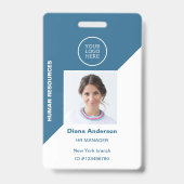 Badge Identité de l'employé avec logo de la société Code (Avant)