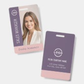 Badge Identité de l'employé avec logo de l'entreprise en (Avant & arrière)