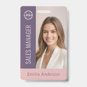 Badge Identité de l'employé avec logo de l'entreprise en (Avant)