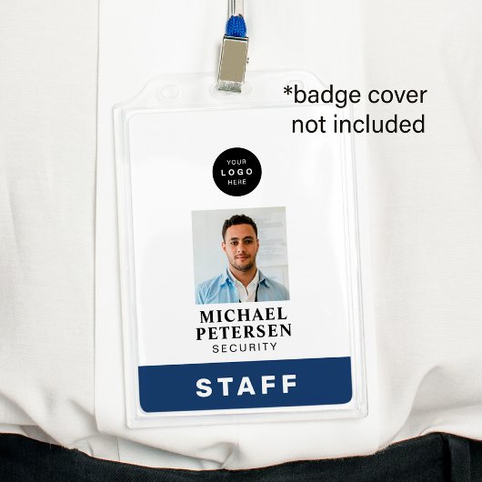 Badge identité de l'employé photo nom sécurité logo de l