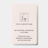 BADGE IDENTITÉ DE LOGO DE PHOTO DE FLEUR DE ROSE D'OR RO (Arrière)