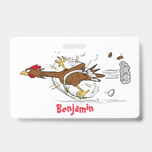 Badge Illustration amusante de poulet cool