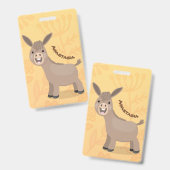 Badge Illustration d'âne miniature joyeux (Avant & arrière)