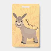 Badge Illustration d'âne miniature joyeux (Arrière)