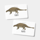 Badge Illustration d'Ankylosaurus (Avant & arrière)