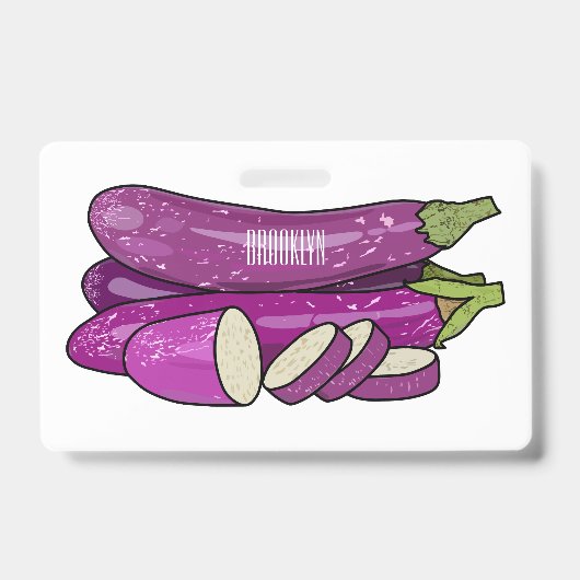 Badge Illustration d'aubergine (Avant)