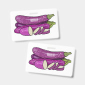 Badge Illustration d'aubergine (Avant & arrière)
