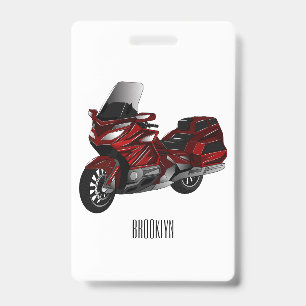 Badge Illustration de bande dessinée de moto de tourisme