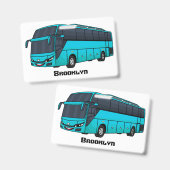 Badge Illustration de bus de passagers moderne en style  (Avant & arrière)